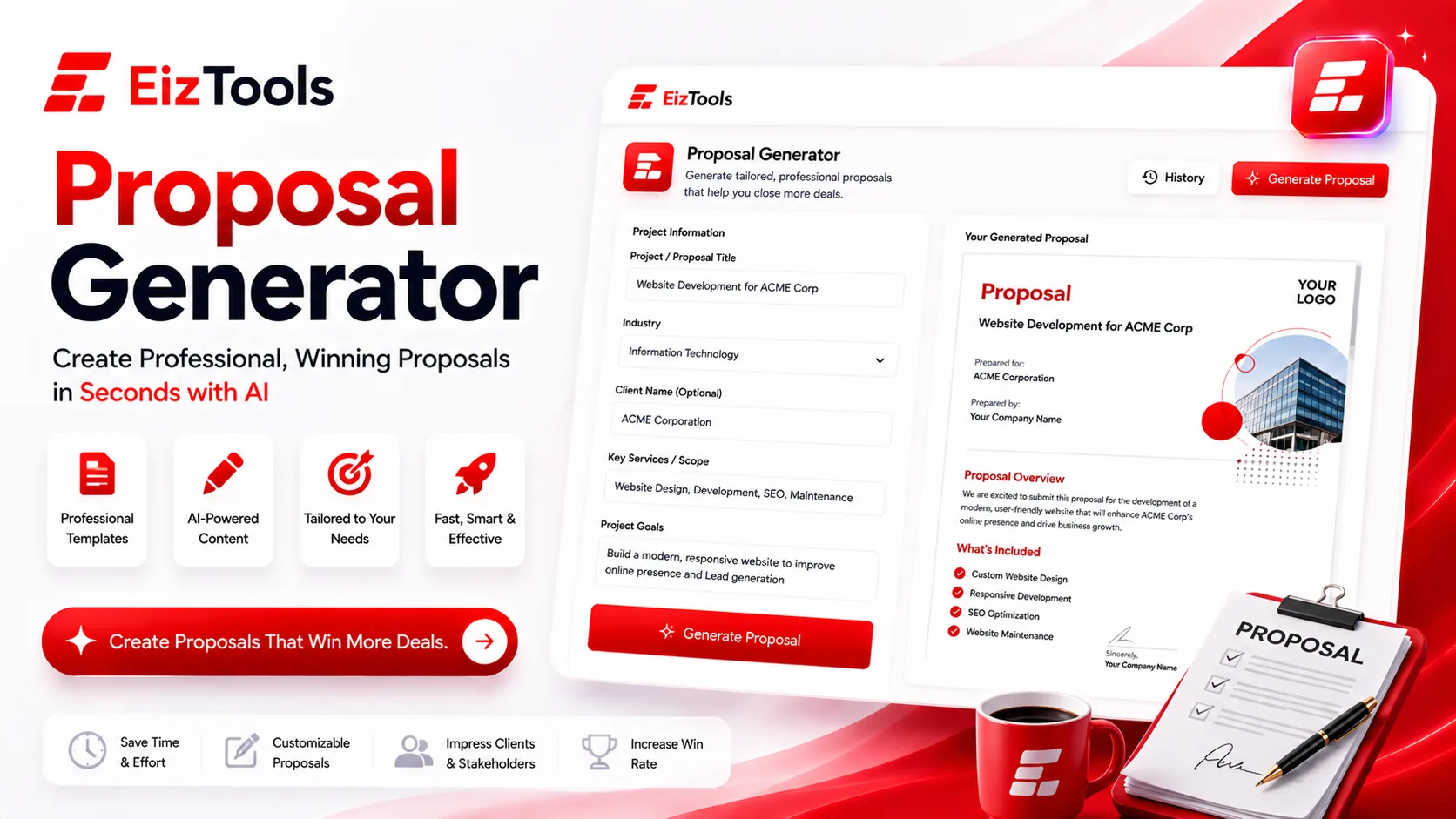 Proposal Generator — Persuasive client proposals fast